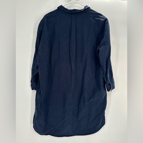 Pomander Place Tuckernuck French Navy Polly Shirt Dress Size L Lagenlook Shift - Picture 4 of 8